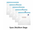 Danoz Direct -  Vacuum Food Storage Zipper Bags Set - Handheld Vacuum Sealer Pump with Bags USB Rechargeable - 5pcs 26x28cm
