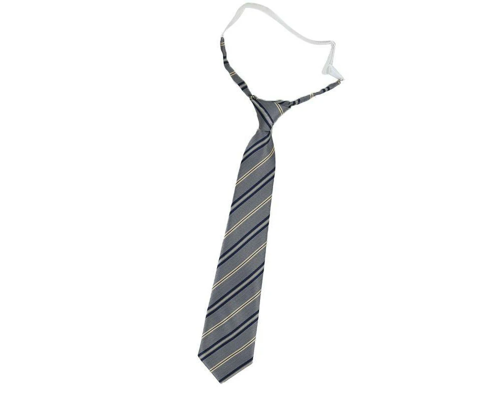 Student Lazy Tie Women Necktie Fashionable Uniform School Style Japanese JK Tie - Striped(Grey)