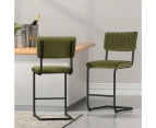 Bar Stools Green Set of 2 Kitchen Stool Chairs