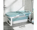 Weisshorn Foldable Bathtub Portable Folding Water Spa with Cover Plate 136x62cm