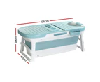 Weisshorn Foldable Bathtub Portable Folding Water Spa with Cover Plate 136x62cm