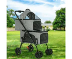 i.Pet Pet Stroller 2-tier Dog Pram Large Cat Carrier Travel Pushchair Foldable