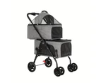 i.Pet Pet Stroller 2-tier Dog Pram Large Cat Carrier Travel Pushchair Foldable