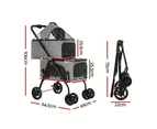 i.Pet Pet Stroller 2-tier Dog Pram Large Cat Carrier Travel Pushchair Foldable