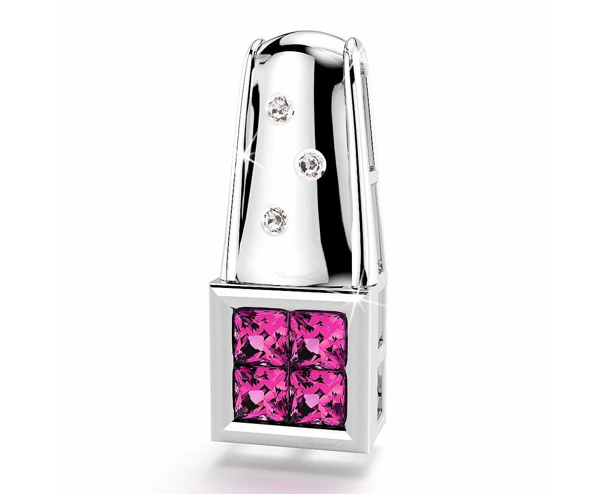 10ct White Gold Ruby & Diamond Pendant