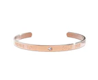 Genuine Single Diamond Set Forever Love Cuff Bangle Rose Gold Titanium