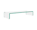 vidaXL TV Stand/Monitor Riser Glass Clear 80x30x13 cm