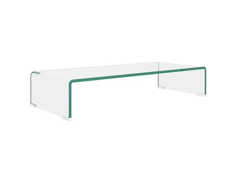 vidaXL TV Stand/Monitor Riser Glass Clear 70x30x13 cm