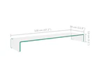 vidaXL TV Stand/Monitor Riser Glass Clear 120x30x13 cm