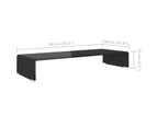 vidaXL TV Stand/Monitor Riser Glass Black 80x30x13 cm