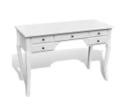 vidaXL Wooden French Desk with Curved Legs and 5 Drawers