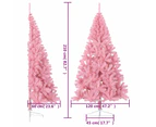 Artificial Half Christmas Tree with Stand Pink 210 cm PVC