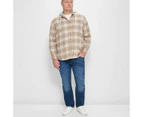 Target Plus Hooded Flannel Shirt - Brown