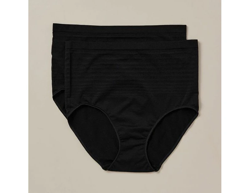 Target Plus Size 2 Pack Matte and Shine Full Briefs - Black