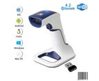 ScanAvenger SA3600 Wireless 1D Bluetooth Barcode Scanner with Smart Stand: 3-in-1, Vibration, Rechargeable Scan Gun for Inventory, Handheld, USB - Blue