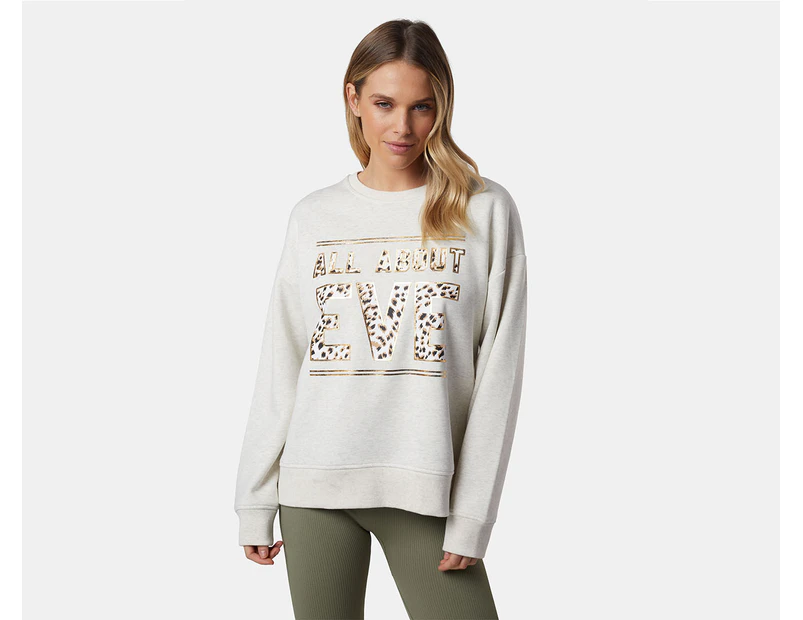 All About Eve Women's Anderson Patched Crew Sweatshirt - Oatmeal