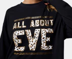All About Eve Women's Anderson Patched Long Sleeve Tee / T-Shirt / Tshirt - Black