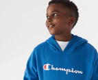 Champion Youth Unisex Script Hoodie - Blue Grotto