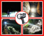 TOPEX Rechargeable Handheld Spotlight with 1000 Lumen Cree LED, IP67 Waterproof