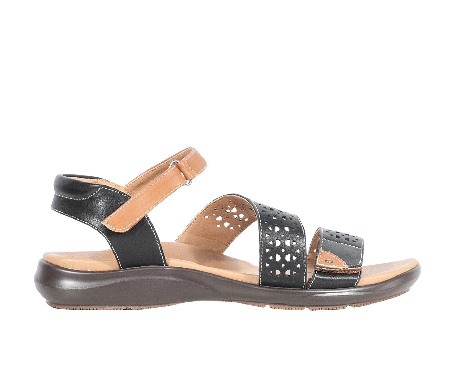 Diane Vybe Lifestyle Laser Cut-Out Flat Sandal Women's - Black