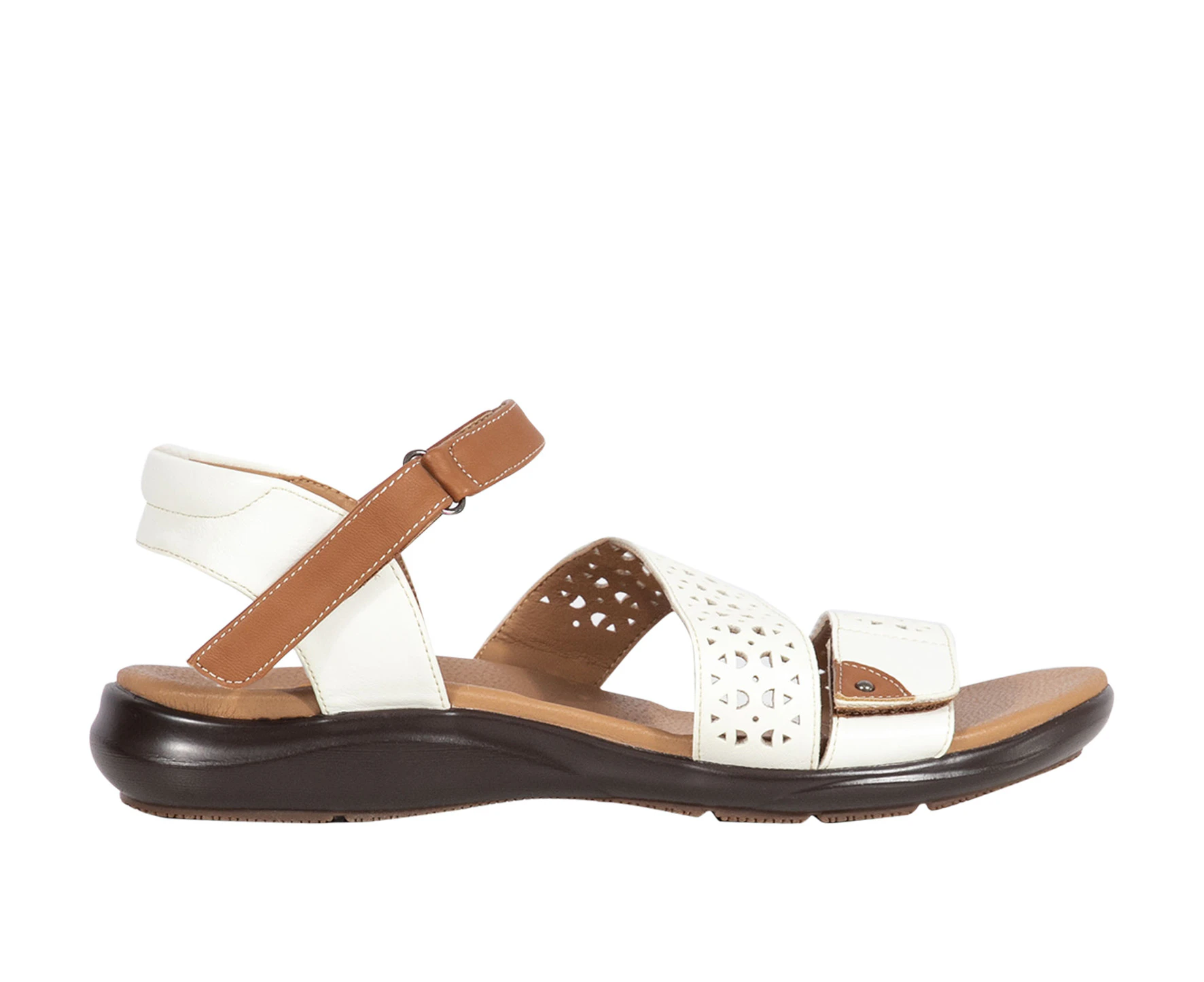 Diane Vybe Lifestyle Laser Cut-Out Flat Sandal Women's - White