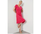 NONI B - Womens Dress -  Ruffle Knit Dress - Pink