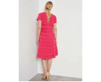 NONI B - Womens Dress -  Ruffle Knit Dress - Pink