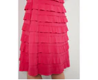 NONI B - Womens Dress -  Ruffle Knit Dress - Pink