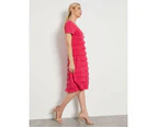 NONI B - Womens Dress -  Ruffle Knit Dress - Pink