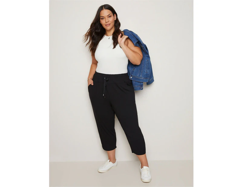 AUTOGRAPH - Plus Size - Womens Pants / Trousers -  Knit Drape Pant - Black