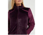 NONI B - Womens Jacket - Fur Panel Puffer Jacket - Purple