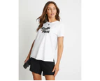 ROCKMANS - Womens Tops -  Short Sleeve Embellished Tee - White