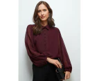 NONI B - Womens Tops - Half Placket Blouse - Purple