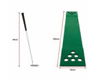 Golf Beer Pong Game Toy Set Green Golf Putting Matt with 2 Putters, 6 Balls