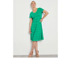 NONI B - Womens Dress -  Ruffle Knit Dress - Green