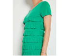 NONI B - Womens Dress -  Ruffle Knit Dress - Green