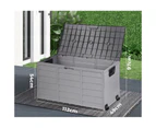 Livsip Outdoor Storage Box Lockable Weatherproof Garden DeckToy Shed 290L GREY