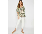 MILLERS - Womens Tops -  Elbow Sleeve Half Placket Blouse - Patchwork Print