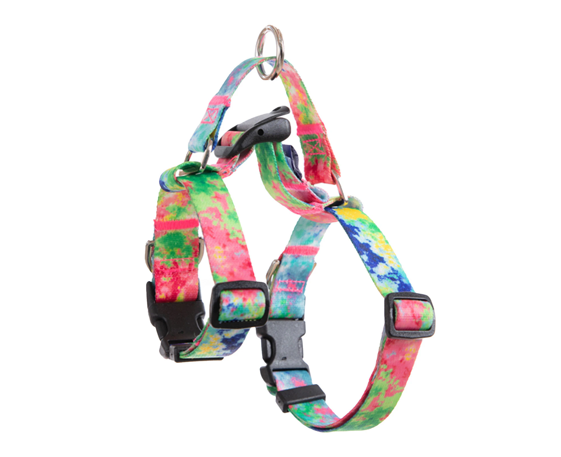 Banhamsisun L Dog Double-Lined Straps Harness and Lead Set Leash Adjustable No Pull