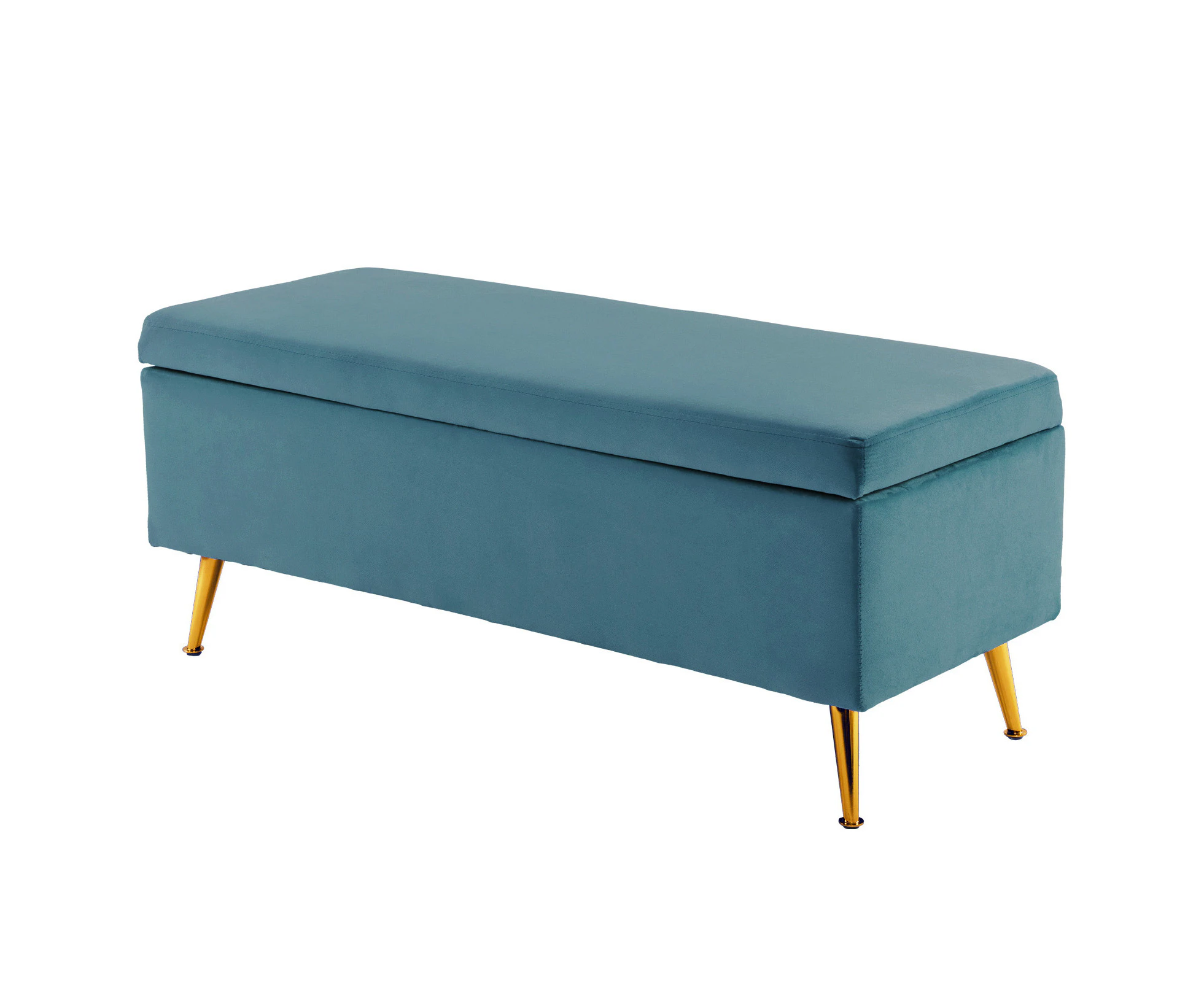 Storage Ottoman Stool Bench Seat 110cm Velvet BLUE