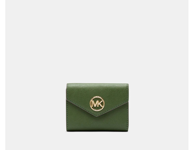 Michael Kors Greenwich Medium Envelope Trifold Wallet - Amazon Green