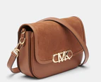 Michael Kors Parker Medium Suede Saddle Messenger Bag - Luggage