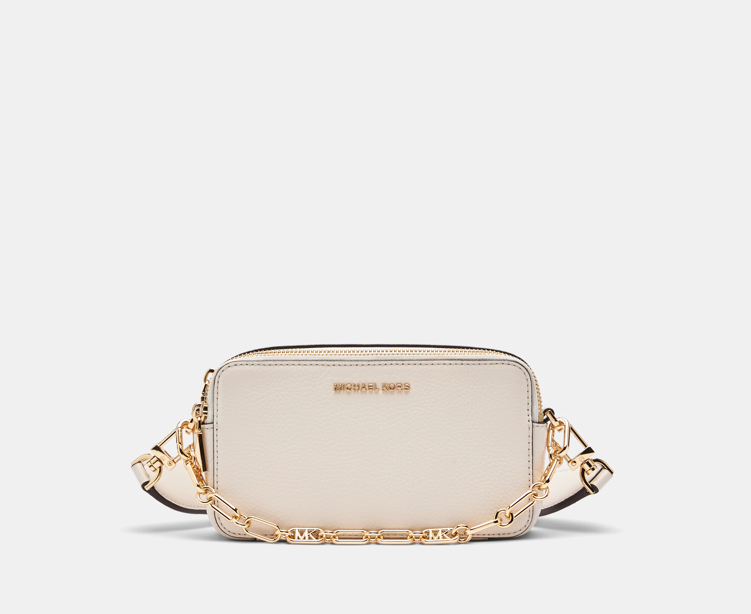 Michael Kors Jet Set Small Double-Zip Camera Crossbody Bag - Cream