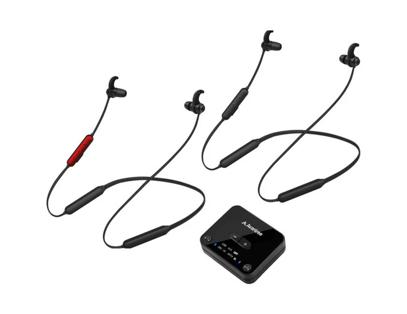 AVANTREE HT41866  Dual Wireless Neckband Earbuds For TV With 30M Transmitter