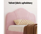 Artiss Bed Frame King Single Size Velvet Pink OLAN