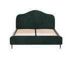 Artiss Bed Frame Queen Size Velvet Dark Green OLAN