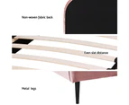 Artiss Bed Frame King Single Size Velvet Pink OLAN