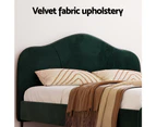 Artiss Bed Frame Queen Size Velvet Dark Green OLAN