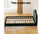 Artiss Bed Frame Queen Size Velvet Dark Green OLAN