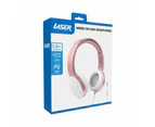 Laser Rose Gold Wired Headphones with Deep Bass, 40mm Drivers, Noise Cancelling, Foldable Design